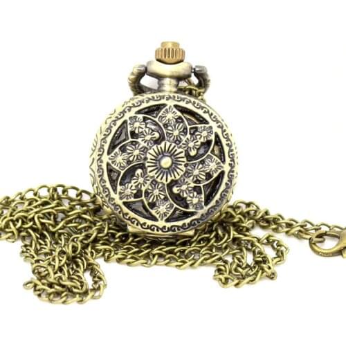 2014 Fashion Hot Selling Star Cheap Vintage Flower Hollow out Alloy Pocket Watch Xmas Gift P545
