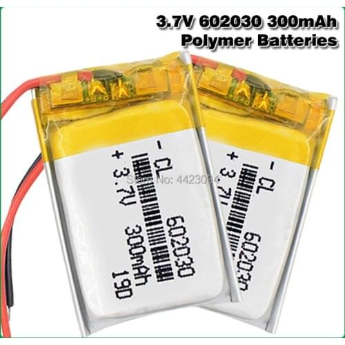 3.7V 300mAh Li-Po Rechargeable Battery 602030 For Lithium Li-Po Polymer Rechargeable Battery For Bluetooth speaker Tachograph