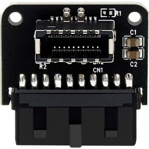 Mainboard USB 3.0 19P/20P To TYPE-E90 Degree Adapter Chassis Front Type C Front Panel Socket Header Extension Adapter for PC