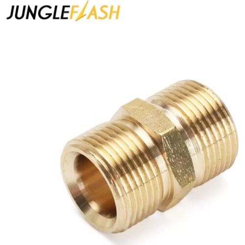 JUNGLEFLASH High Pressure Washer Car Washer Brass Connector Adapter G1/4 Male + G1/4 Male Car Accessories Car Wash