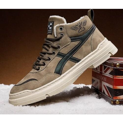 2021 Mens Casual Shoes Autumn And Winter Trend Wild Korean Warm Martin Boots Outdoor Sports Casual Shoes Men.s Fashion Sueakers