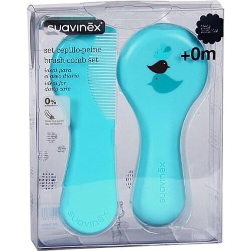 CEPILLO Y PEINE INFANTIL SOFT SUAVINEX AZUL DECORADO