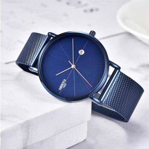 NIBOSI Simple Watches Men Luxury Stainless Steel Ultra Thin Watches Men Classic Quartz Date Mens Wrist Watch Relogio Masculino