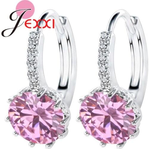 Colorful 2020 Newest Genuine 925 Sterling Silver Jewelry AAA Cubic Zirconia CZ Lever Back Earring Women Part Accessory
