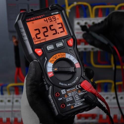 HABOTEST HT118 Professional Digital Multimeter Voltmeter Automotive Tester Machine 1000V 10A AC DC Capacitor Transistor Tester