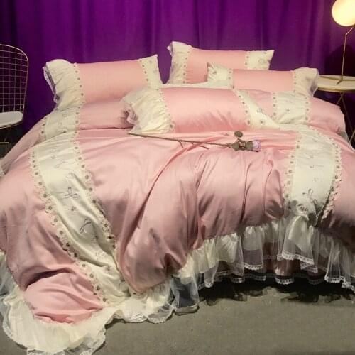 Luxury Royal 100S Egyptian cotton Embroidery Bedding sets Queen King Wedding Duvet cover Bed sheet set Pillowcases 4/6pc white