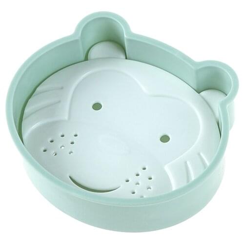 Cute Toilet soap dish drain soap soap rack Cartoon Bear tour portable rack rack free soap box 12.2*11*3.5cm
