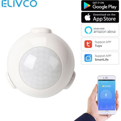 Tuya Smart WiFi PIR Motion Sensor Human Body Sensor Detector Smart Home Safety Alarm System SmartLife APP Works With Alexa