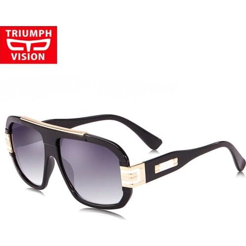 TRIUMPH VISION Mens Sunglasses Gradient Big Square Sun Glasses Men Cool High Quality Luxury Brand Thick Frame Male Shades