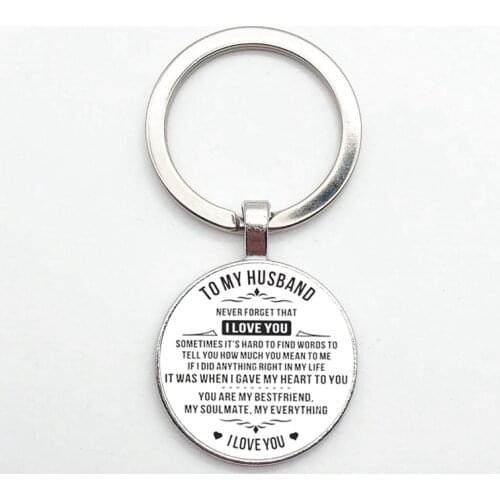 Stylish Glass Keychain for My Husband, Gift for Boyfriend, Commemorative Keychain for Couples