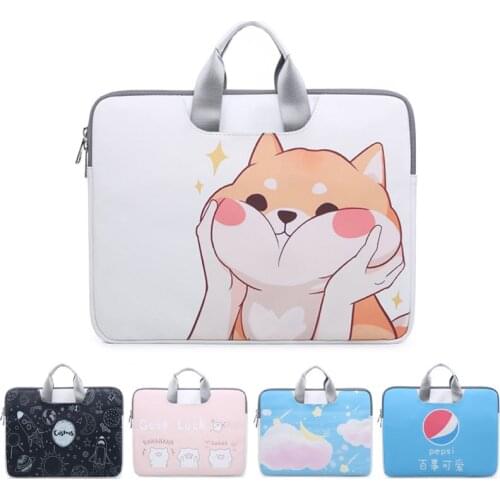 Cute Print Laptop Sleeve Bag for Macbook Air Pro Retina 11 12 13 15 Inch Notebook Cover Handbag For Lenovo HP Xiaomi 14" 15.6"