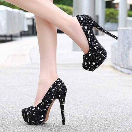 Pumps Large size 35-46 pole dance platform shallow mouth new shoes fashion 14 cm high heels catwalk party shoes