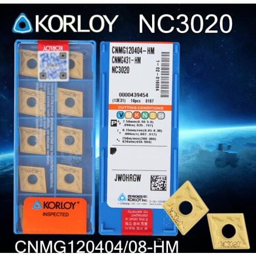 CNMG120404-HM NC3020 CNMG120408-HM NC3020 KORLOY carbide insert Processing: alloy steel, etc
