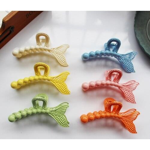 2021 New Colorful Fish Tail Elegant Hair Claw For Women Girls Hair Clamp Hair CrabPonytail Clip Girls Hair Accessories