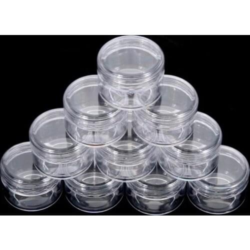 10pcs 2g 3g 5g 10g 15g 20g Plastic Empty Clear Cosmetic Jars Makeup Container Lip Balm Lotion Bottles Vials Cream Pot Gel Box