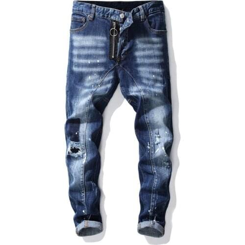 2020 New Men Thin Jeans Fashion Stretchy Skinny Men Causal Pants Mens Jeans