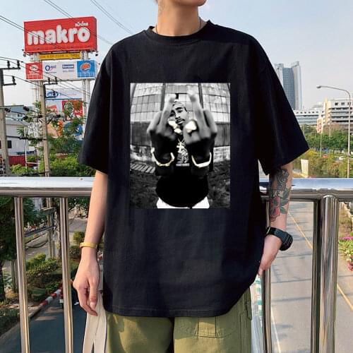 2pac Tupac Shakur Casual Classic Mens T ShirtFashion Hip Hop Rap Star Oversized T-shirt Short Sleeve Cotton Top Vintage T Shirt