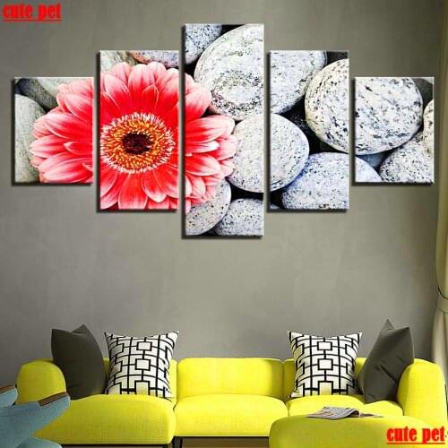 5D Home Decor Flower stone Diamond Painting Diamond Mosaic Sale Rhinestones Pictures Cross Stitch Embroidery Full Display 5PCS