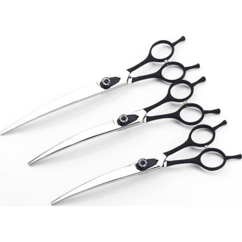 7" 7.5" 8" Professional Pet Scissors Dog Grooming curved Right Hand Shears Japan 440C High grade curved hair cutting groomer