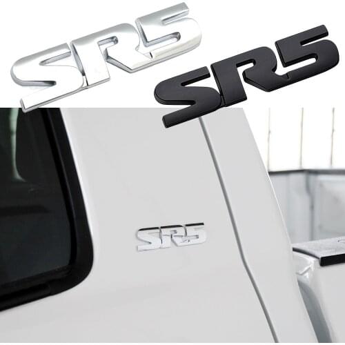 Auto Rear Waistline Body SR5 Logo Nameplate Replacement Accessories For Toyota Tacoma Tundra Insignia Sticker Silver Black