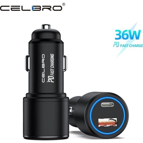 36W PD Fast Charge Car Charger for Mobile Phone Charger Carcharger for Samsung S20 Xiaomi Huawei Oneplus Cargador Para Auto