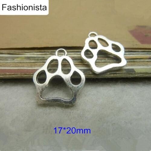 Free Shipping -100PCS Vintage Silver/Bronze Bear Paw Shape Charms Pendant 17*20mm Good Quality Metal Alloy Jewelry Findings