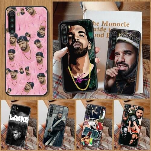 Rapper Aubrey Drake Graham Phone Case For Xiaomi Redmi Note 7 8 9 10 7A 8T 9A 9T 9S 10S Pro black 3D funda painting hoesjes