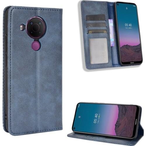 For Nokia 5.4 Case Nokia 54 Dual Wallet Style Leather Skin Retro Vintage Phone Bag Cover For Nokia 5.4 TA-1340 With Photo Frame