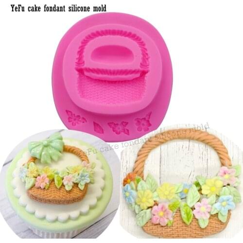 Flower Basket silicone cake mold fondant molds cake decorating tools chocolate gumpaste mould cooking tools F0892