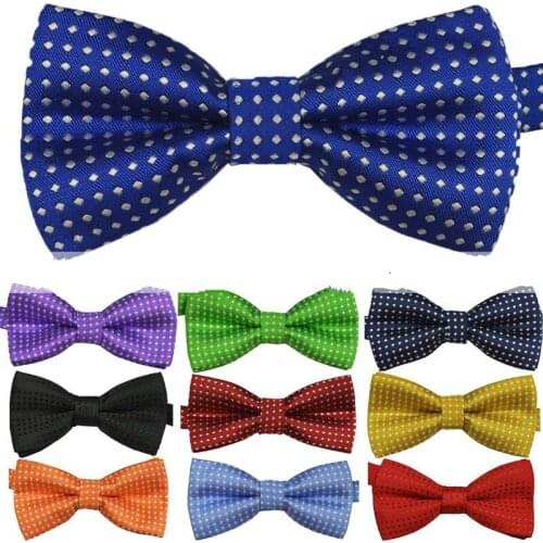 Childrens leisure Korean polyester silk bow tie dot for kids baby wedding party bowties 100pcs/lot