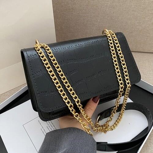 Womens Designer Luxury Handbag 2020 New PU Leather Crocodile Pattern Chain Shoulder Messenger Bag Retro Women Crossbody Bags