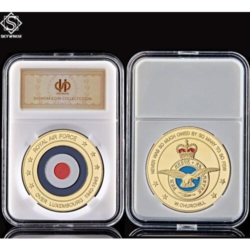 Euro Luxembourg Royal Air Force Retired Gold Plated Challenge Coin