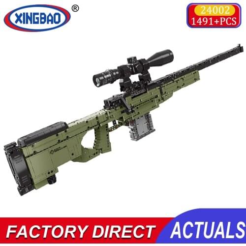 Xingbao Awm Toy Guns Sniper Rifle Plastic Bullets Pistol Gun Bullet For Kids Building Block Bricks Educational Toys Diy Gifts