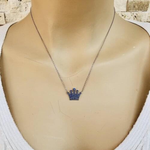 Queen 925 Sterling Silver Necklace Women Girls Gift Jewelry Accessories Fashion Handmade Elegant Chain