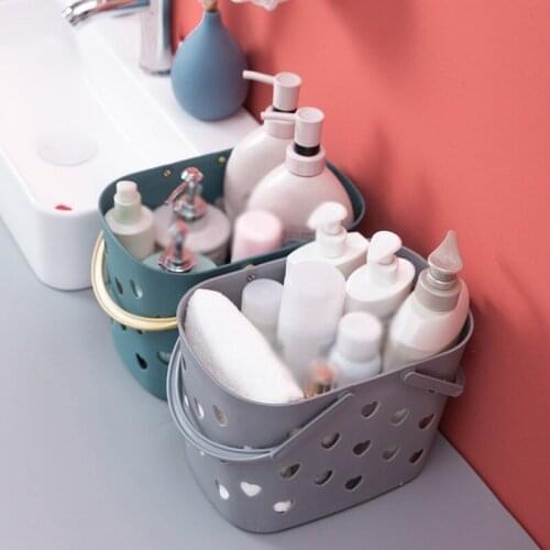 Bathroom Storage Baskets With Handles Multi-Functional Plastic Basket Container Shampoo Makeup Shower Essentials Organizer