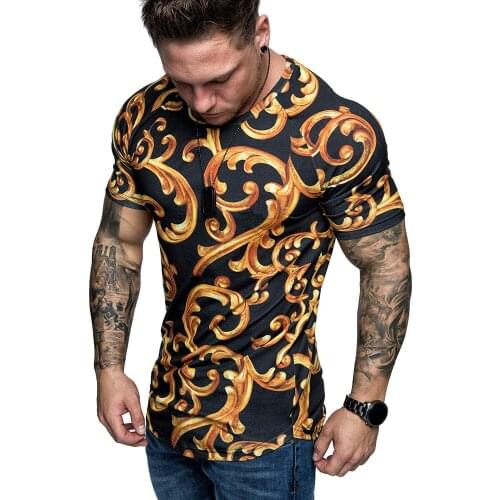 Summer Mens Casual Short-sleeved T-shirt Round Neck Fitness Sports T-shirt Men Cotton Tee