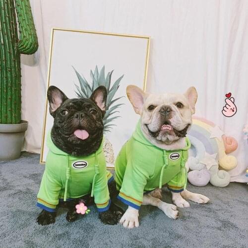 Fashion French Bulldog Hoodie Pet Dog Winter Warm Coat Outfit Clothes For Small Medium Dogs Corgi Pug Sweater Coat Jacket YHC47