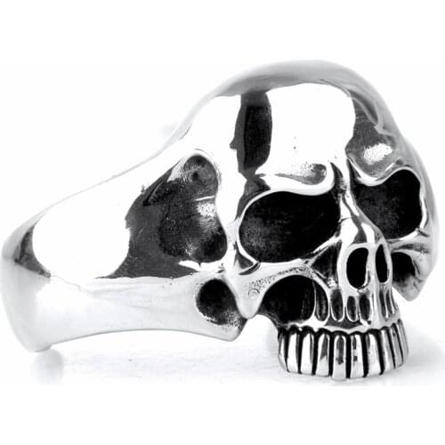 Fashiong High Quality Metal Huge Heavy Skull Motorcycle Exaggerated Punk Open Bracelet for Men Jewelry