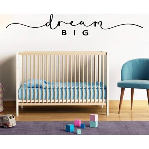 Cartoon Dream Big Wall Sticker Baby Nursery Kids Room Family Inspirational Motivational Quote Wall Decal Bedroom Playroom Vinyl