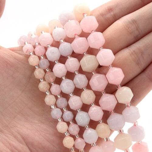 Natural Morganite Stone Olive Shape Morgan Loose Spacer Bead for Jewelry Making DIY Charm Bracelet Necklace Accessories 6/8/10mm