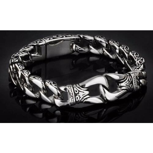 New fanshion Stainless Steel Totem Curb Bracelet for men