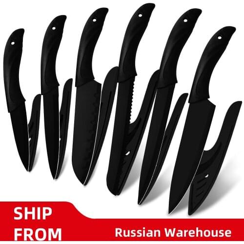 Qing Kitchen Knives 6 Pieces Set 3.5'' 5'' 7'' 8'' Inch Fish Meat Cleaver Outdoor Camping Hunting Chef Knife New Cooking Tools