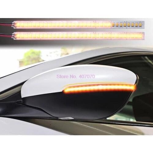 By DHL or Fedex 100pair Rearview mirror streamer Car Rear View Mirror Flexible Soft Flowing Turn Signal Strip Light