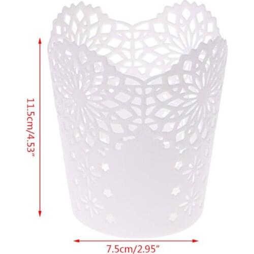 Hollow Flower Brush Storage Pen Pencil Pot Holder Container Desk Organizer Gift L4MD