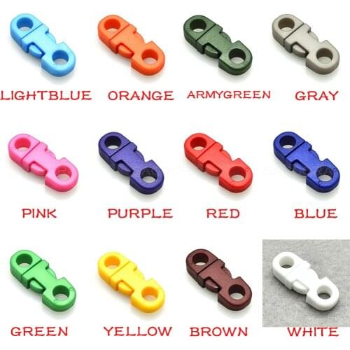 1200pcs Colorful 5mm Holes DIA Straight Flat Side Release Plastic Buckles For Mobile Phone Paracord