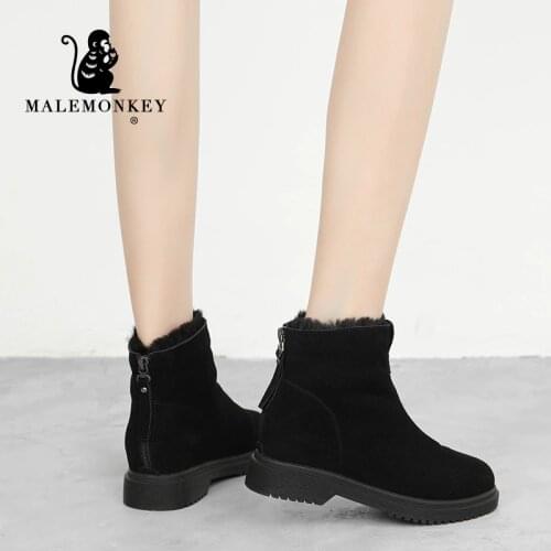 Snow Boots Women Suede Warm Winter Womens Ankle Boots 2020 Female Women Shoes Casual Lightweight Ankle Botas Mujer 942793