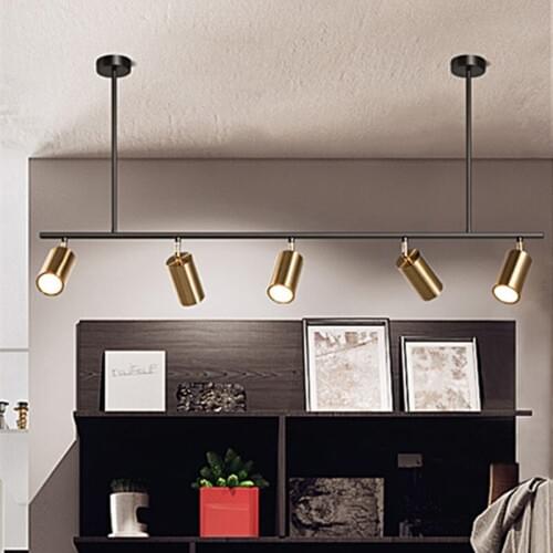 Modern Gold Living Room Chandelier LED Hanging Spotlight Nordic Design For Dinning Room Clothing Store Suspension Lamps