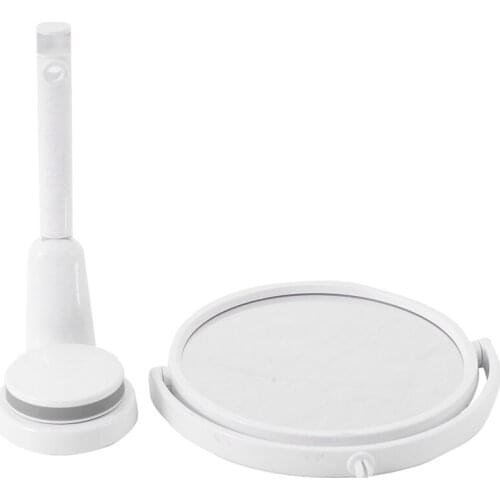 Modern Drill-Free Bathroom Mirror 2 Side Makeup Vanity Shave Mirrors Wall Suction Folding Arm Extend Round Bath Accessories