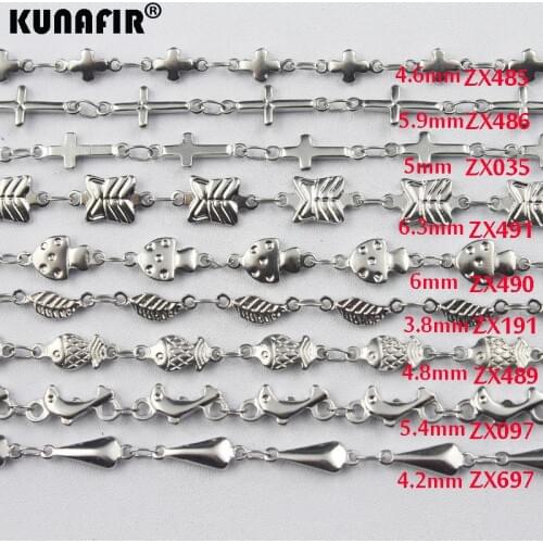 3.8mm-6.3mm Cross shape Uouya welding chains stainless steel necklace women fashion jewelry 10pcs-100pcs