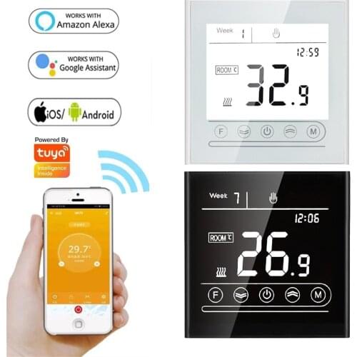 95~240V Alexa Google Home Smart Intelligent WiFi Thermostat Room Electric Water Gas Boiler Floor Heating Temperature Controller